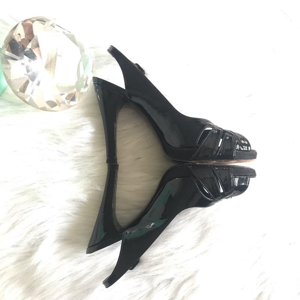 Stuart Weitzman Heels • Patent Leather Peep Toe